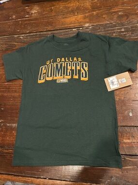 Rivalry Threads UT Dallas Comets Forest Green Tee with Gold Lettering